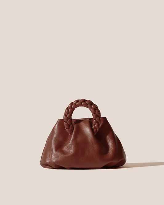 BOMBON SUPPLE SHINY - Plaited-handle Leather Handbag