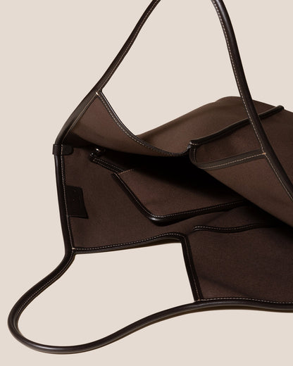 CALELLA - Leather-trimmed Organic Cotton Tote Bag