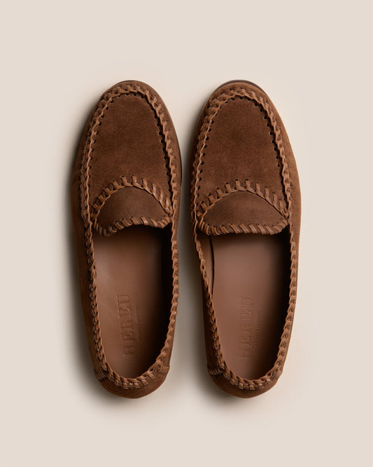 SASTRE SUEDE - Men's Braided Seams Slip-on Loafer